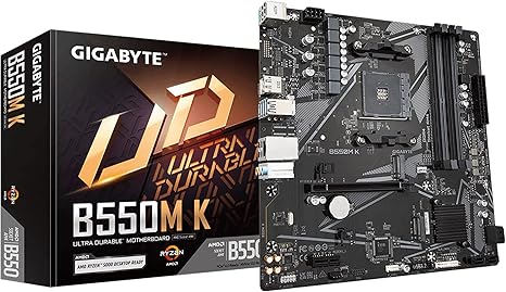 GIGABYTE B550M K Motherboard, Supports AMD AM4 Ryzen 5000 Processors