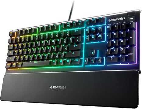 SteelSeries Apex 3 RGB Gaming Keyboard – 10-Zone RGB Illumination